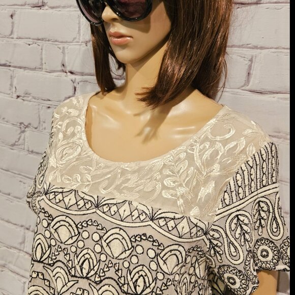 ANTHROPOLOGIE - Stunning Meadow Rue embroidered lace sequin ivory top - Picture 8 of 12